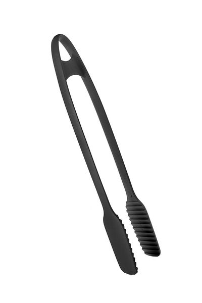 Soillium 220 Degree Durable Luxury Black Serving and Grilling Tongs Non-stick Non-Scratch Silicone Barbecue Tongs