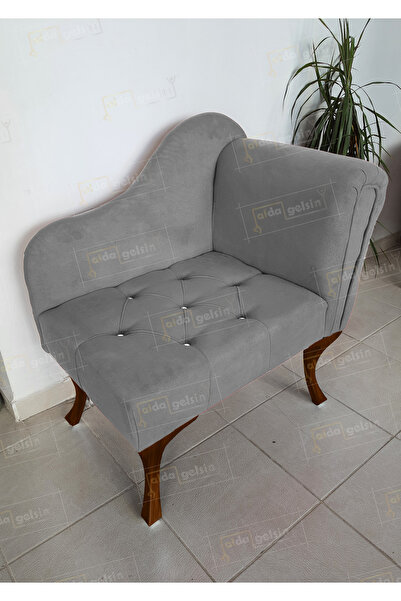 aldagelsin Yeni Model Ters Kol Tekli Köşe Koltuğu Josefin Bench Ceviz Ayak