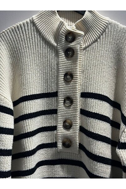 Dilvin Yarım Balıkçı Düğmeli Kazak