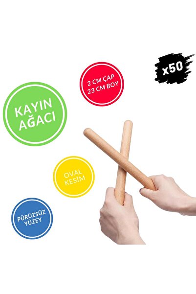 Preschool Educational Wooden Rhythm Bar 25 Pairs 50 Pcs Kindergarten Children Activity Percussion Musical Instrument