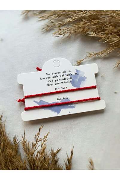 Atölye Merdiven Kırmızı Her Zaman Her Yerde Yanındayım Ip Çift Bileklik Seti ...