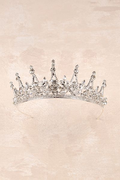 Hayalperest boncuk Crystal Bright Jewelled Bridal Crown Bridal Henna and Wedding Crown Crystal Jewelled Princess Crown Silver