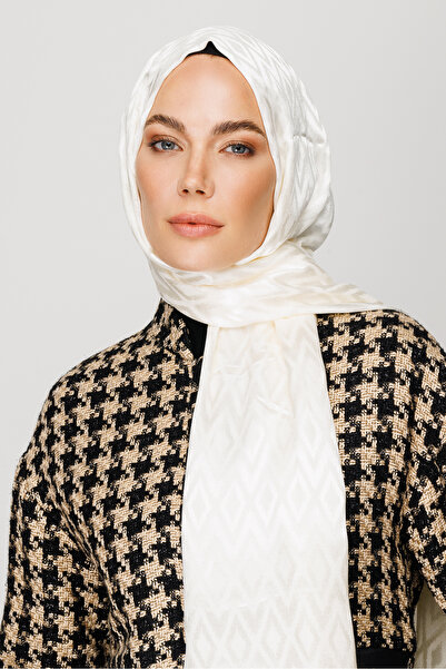 Mooncorn Tile Pattern Shiny Jacquard Shawl
