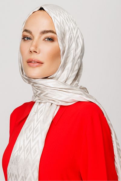 Mooncorn Tile Pattern Shiny Jacquard Shawl