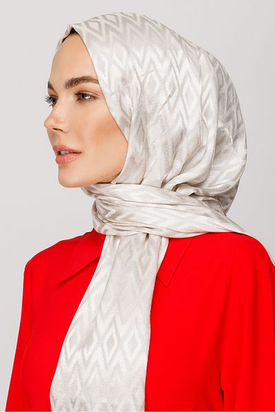 Mooncorn Tile Pattern Shiny Jacquard Shawl