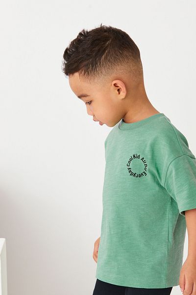 Next Baby 100% Cotton Green Short Sleeve T-shirt and Leggings Bottom Top Set