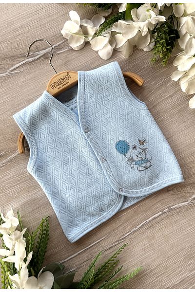 PATSAN Quilted Seasonal Baby Vest Blue Elephant