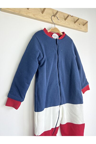 KEY KIDS Kırmızı Beyaz Lacivert Pamuklu Bacaklı 2.5 Tog Çocuk Uyku Tulumu