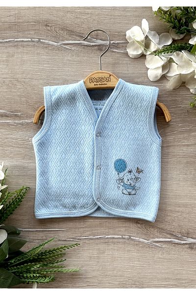 PATSAN Quilted Seasonal Baby Vest Blue Elephant