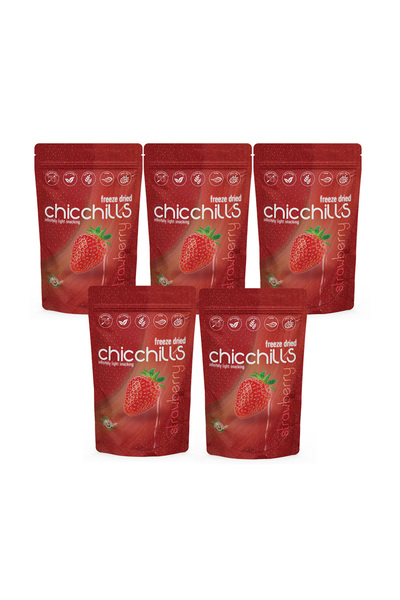 Chicchills Dondurularak Kurutulmuş Çilek - Freeze Dried Çilek 15g X 5