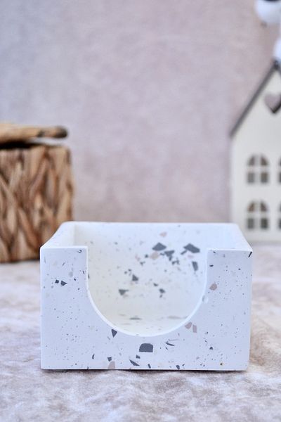Bİ DOLU DÜKKAN Terrazzo Notepad Holder Desktop Organizer