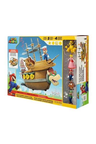 Jakks Pacific Nintendo Super Mario Deluxe Oyun Seti Bowser Gemi Dahil 5 Figür...