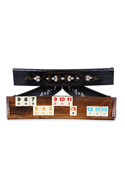 Pusula Oyun Sedef Kakma El Işçiliği Ahşap Oval Okey Takımı (anadolu Sedefli 1...