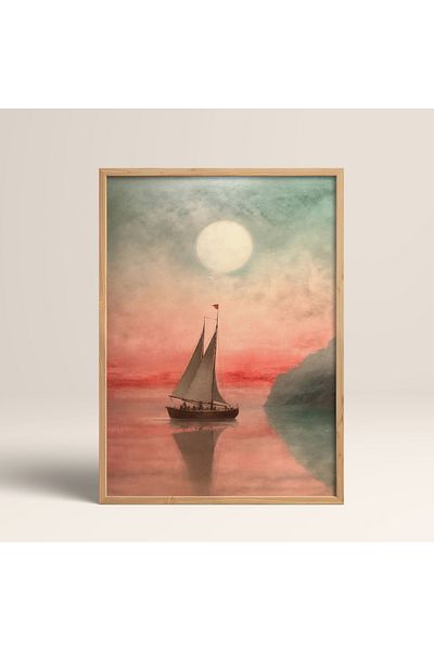 HOMEPACK Рамкирана единична картина Серия платноходка Класически плакат TK/119