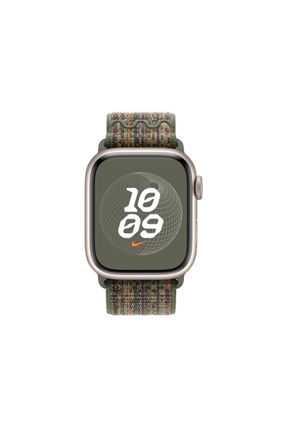 m.tk moveteck Apple Watch Series 9 GBS 45mm Compatible Nike Sport Loop Band Nylon Mesh Weave - Redwood Orange