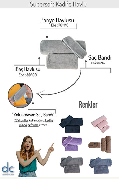 denizlicotton Набір суперм'яких оксамитових рушників для салонів краси