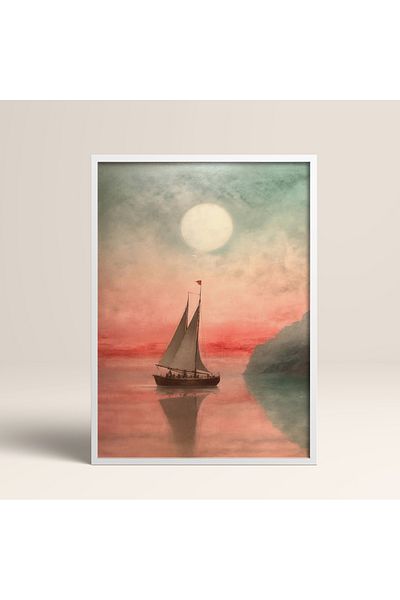 HOMEPACK Pictură unică înrămată Seria barca cu pânze Pictură clasică poster TK/119
