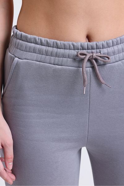Babelook Γυναικείο καφέ γκρι 3 κλωστών Winter Raised Jogger Sweatpants