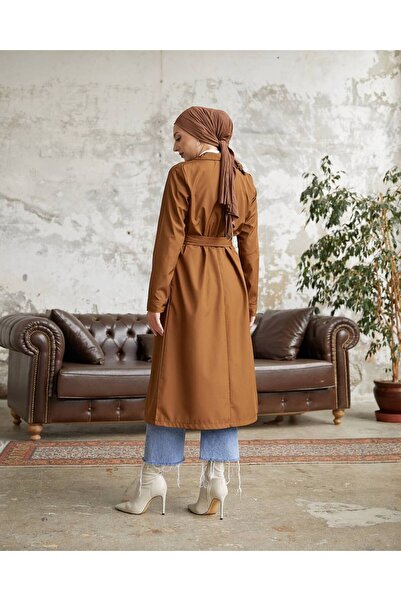 Esre Store Tesettür Trençkot Taba