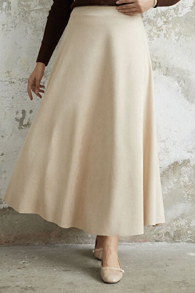 InStyle Elisha Suede Skirt - Stone