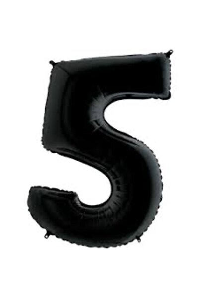 Çemrek Süs Parti 5 بالونات من رقائق سوداء مقاس 40 بوصة 100 سم