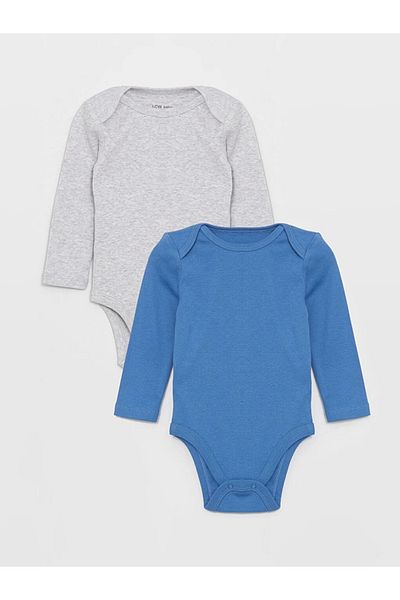 LC Waikiki Set de 2 body cu imprimeu cu gât și snapback pentru bebeluș băiețel