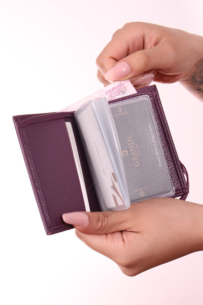 Grande 325 Unisex Genuine Leather Transparent Card Holder Wallet DAMSON