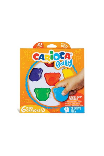 CARIOCA 6-Piece Teddy Shaped Non-Polluting Candle Paints