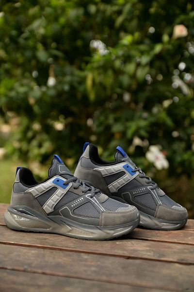 DUNLOP Ανδρικά 4 Seasons Αδιάβροχα παπούτσια για περπάτημα Αντιολισθητική σόλα αέρα Ελαφρύ άνετο ορθοπεδικό δέρμα σε γκρι στυλ