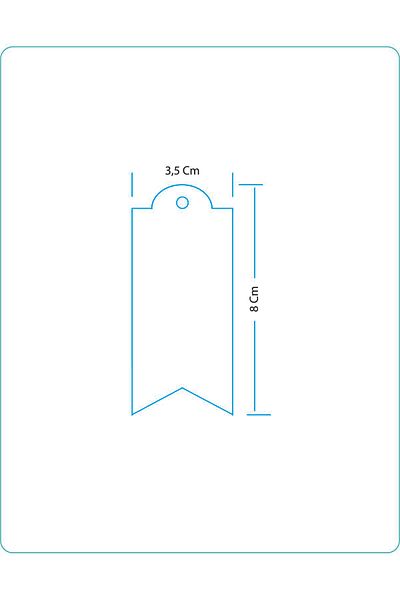 Protec Matbaa White Large Pennant with Label Holes 100 Pieces