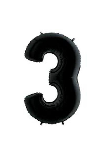 Çemrek Süs Parti Black Foil 3 Balloons 40 inch 100 cm