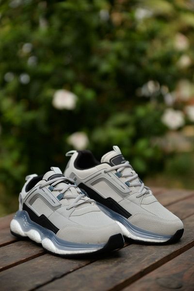 DUNLOP Ανδρικά 4 Seasons Αδιάβροχα παπούτσια για περπάτημα Αντιολισθητική σόλα αέρα Ελαφρύ άνετο ορθοπεδικό δέρμα σε γκρι στυλ
