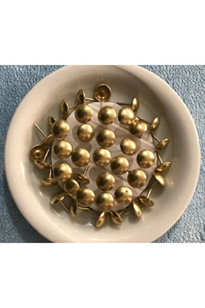 FBK KABARA RAPTİYE KOLTUK ÇİVİSİ ANTİK SARI DÜZ ÇAPI 11MM 50ADET