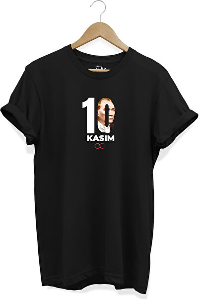 The Baski 10. novembar Kemal Ataturk Štampano 100% pamuk Crna majica