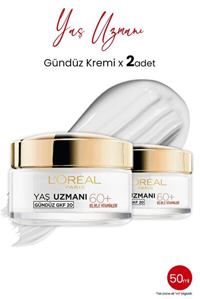 L'Oreal Paris Yaş Uzmanı 60 Kırışıklık Karşıtı Besleyici Krem 50 ml X 2 Adet