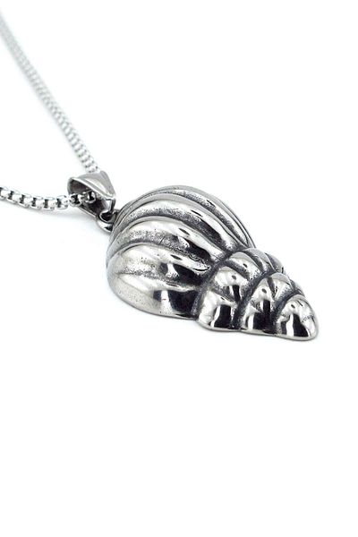 Solfera Sea Shell Seaside Beach Men's Stainless Steel Necklace Chain Q0721