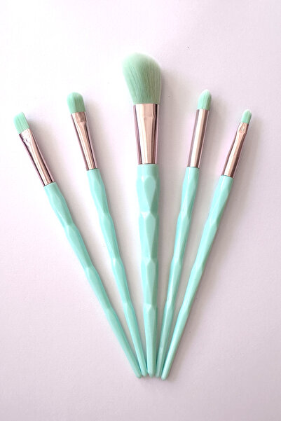 Perissy Комплект от 5 тюркоазени четки за грим