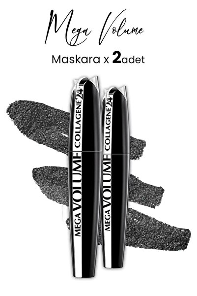 L'Oreal Paris Loreal Paris Mega Volume Collagene 24H Siyah Maskara x 2 Adet