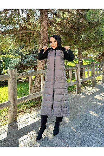 Doque سترة رياضية شتوية طويلة مبطنة قابلة للنفخ للنساء 50007
