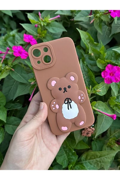 Aksesuarda Moda iPhone 14 Pro Max Compatible Silicone Case with Cute Teddy Be...