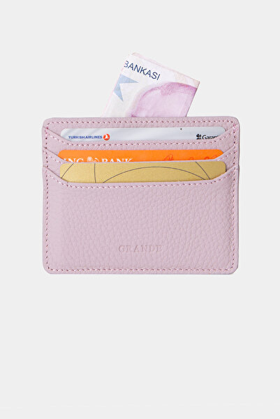Grande 3633 Genuine Leather Super Thin Women Men Card Holder Lilac