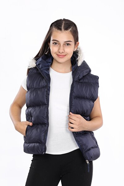 VODENS Дівчачий капюшонний товстий водонепроникний синій надувний жилет 13-16 років