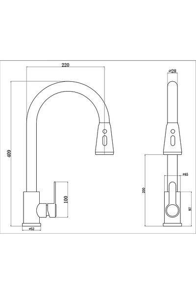 Boheme Black Spiral Sink Faucet