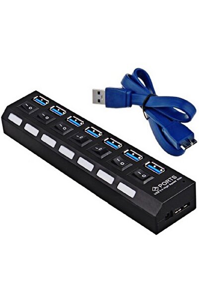Genel Markalar 5258 7 Port Usb 3.0 2.0 Hub Anahtarlı Çoklayıcı Çoğaltıcı Switch