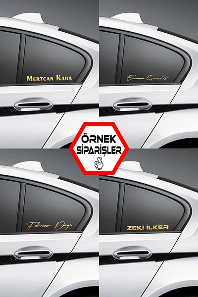 STİCKERCI BEY 2 bucăți 20 cm sticlă fluture aurie 2 bucăți nume cognome tăiere folie de scris
