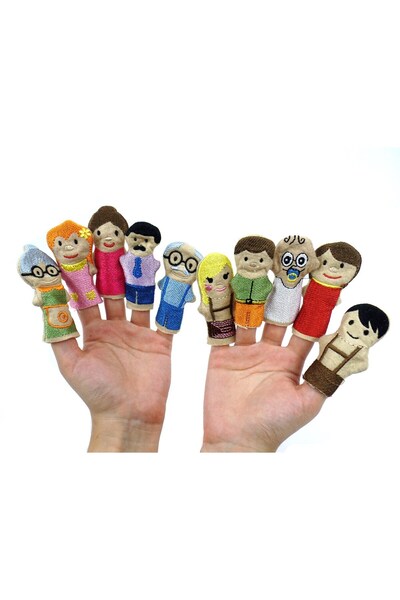 YILDIRIM OYUNCAK مجموعة دمى أصابع العائلة مكونة من 10 قطع
