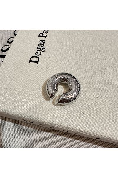 Okko Store Steel Textured Double Hoop Cartilage Earring Earcuff