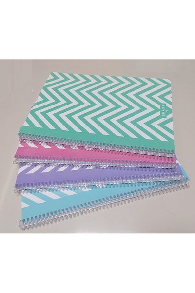 Mynote A4 pp cover 80 sheets 80g striped SPRELLY 4 pieces (thick leaves thick plastic cover)