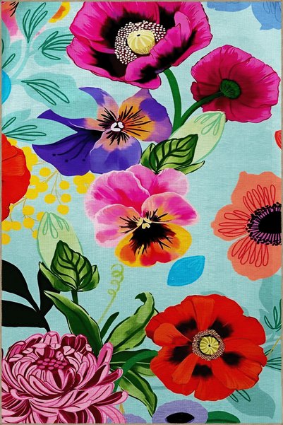 Rugs Modern Halı Covor decorativ modern cu modelul multicolor de trandafiri ș...