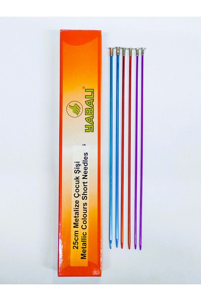ATMACA TUHAFİYE Set de ace de tricotat colorate scurte Titanium 25 cm (nr. 2,5-3-3,5) 3 bucăți de ace pentru copii - ace scurte